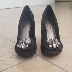 Black Satin Heels